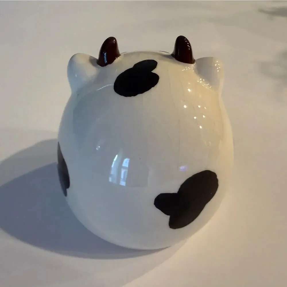 Cute Ceramic Cow Hamster Hideout Small Pet Cooling Cave House 3x3